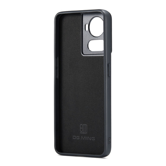 For OnePlus Ace/10R DG.MING M1 Series 3-Fold Multi Card Wallet + Magnetic Phone Case(Red)