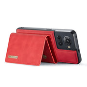 For OnePlus Ace/10R DG.MING M1 Series 3-Fold Multi Card Wallet + Magnetic Phone Case(Red)