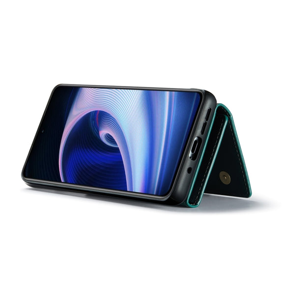 For OnePlus Ace/10R DG.MING M1 Series 3-Fold Multi Card Wallet + Magnetic Phone Case(Green)