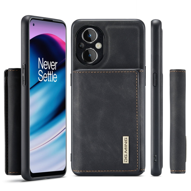 For OnePlus Nord N20 5G DG.MING M1 Series 3-Fold Multi Card Wallet + Magnetic Phone Case(Black)