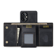 For OnePlus Nord N20 5G DG.MING M1 Series 3-Fold Multi Card Wallet + Magnetic Phone Case(Black)
