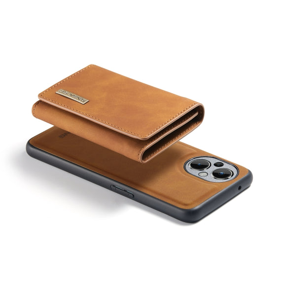 For OnePlus Nord N20 5G DG.MING M1 Series 3-Fold Multi Card Wallet + Magnetic Phone Case(Brown)