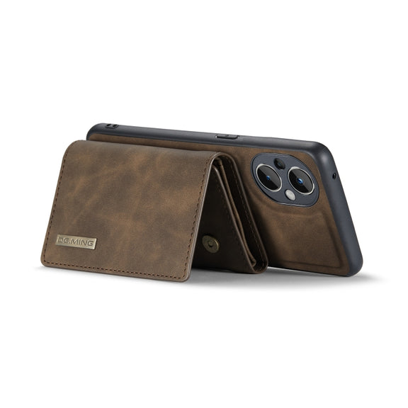 For OnePlus Nord N20 5G DG.MING M1 Series 3-Fold Multi Card Wallet + Magnetic Phone Case(Coffee)