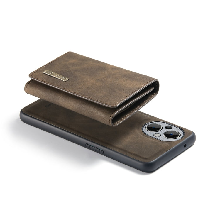 For OnePlus Nord N20 5G DG.MING M1 Series 3-Fold Multi Card Wallet + Magnetic Phone Case(Coffee)