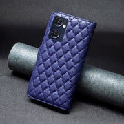 For OPPO Find X5 Lite / Reno7 5G Diamond Lattice Wallet Leather Flip Phone Case(Blue)
