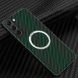 For Samsung Galaxy S22 5G Carbon Fiber Texture MagSafe Magnetic Phone Case(Green) - Galaxy S22 5G Cases by PMC TechLife | Online Shopping South Africa | PMC TechLife