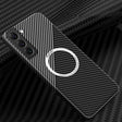For Samsung Galaxy S22 5G Carbon Fiber Texture MagSafe Magnetic Phone Case(Black Silver) - Galaxy S22 5G Cases by PMC TechLife | Online Shopping South Africa | PMC TechLife