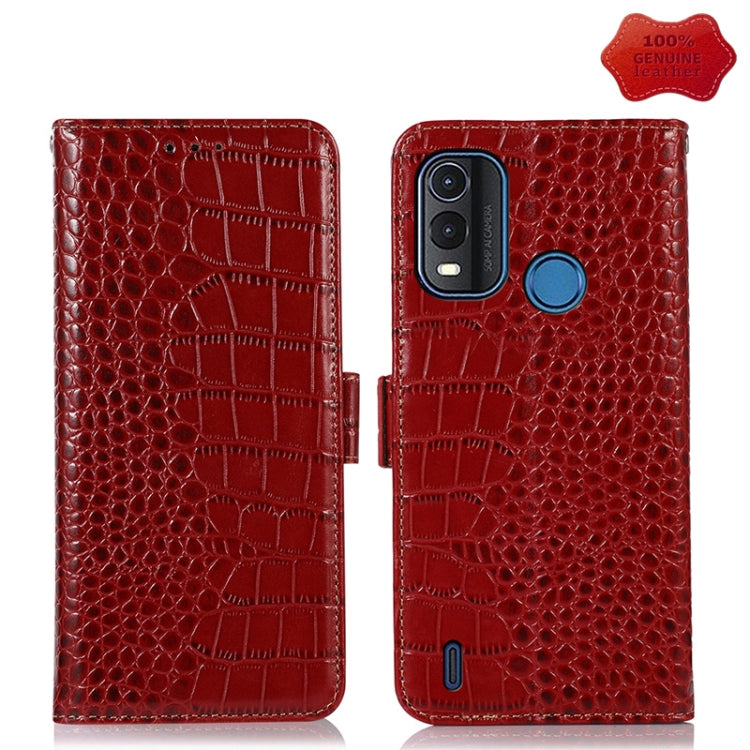 For Nokia G11 Plus Crocodile Top Layer Cowhide Leather Phone Case(Red)