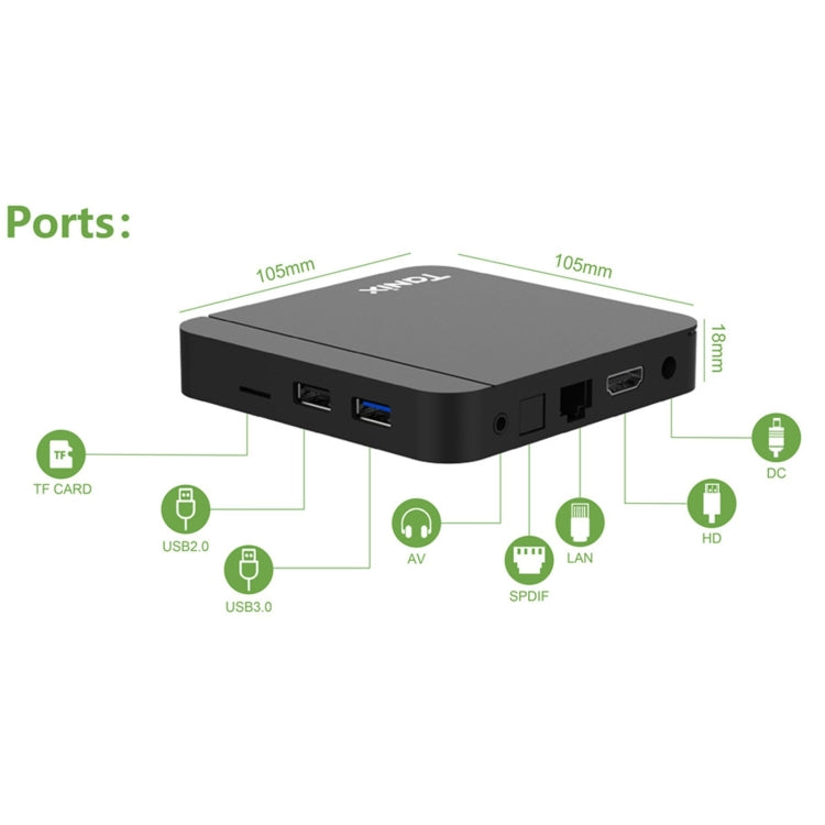 Tanix W2 Amlogic S905 Quad Core Smart TV Set Top Box, RAM:2G+16G(AU Plug)