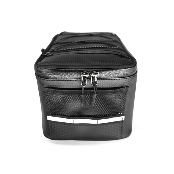 Motorcycle Water-resistant PU Leather Rack Rear Carrier Bag, Capacity: 9L with Rain Cover