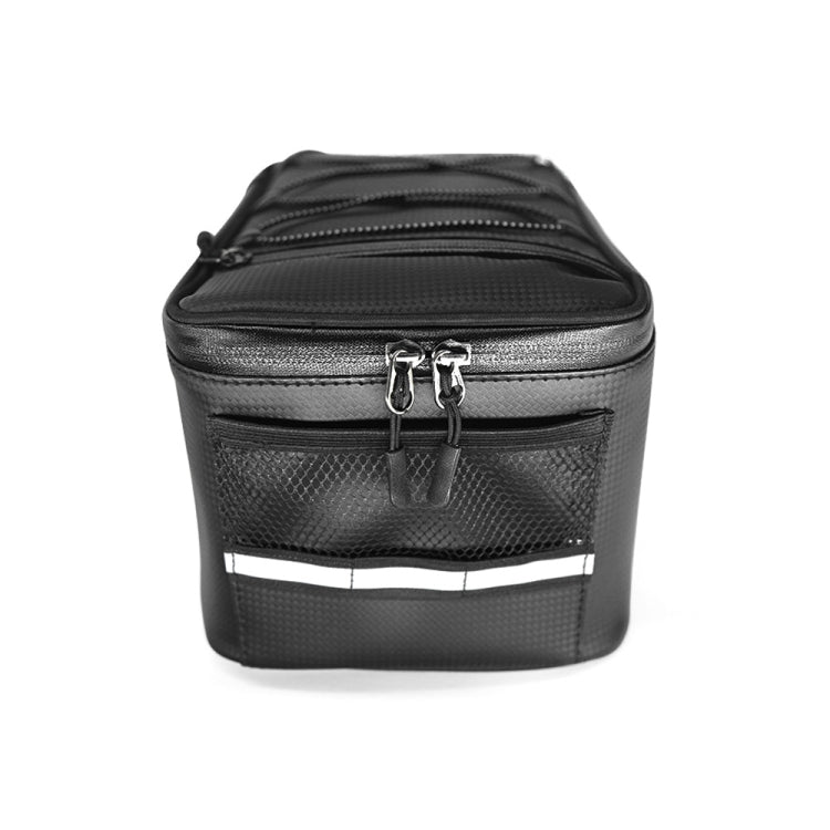 Motorcycle Water-resistant PU Leather Rack Rear Carrier Bag, Capacity: 9L with Rain Cover