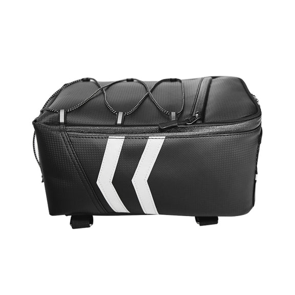 Motorcycle Water-resistant PU Leather Rack Rear Carrier Bag, Capacity: 9L with Rain Cover