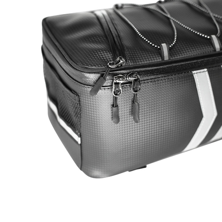 Motorcycle Water-resistant PU Leather Rack Rear Carrier Bag, Capacity: 9L with Rain Cover