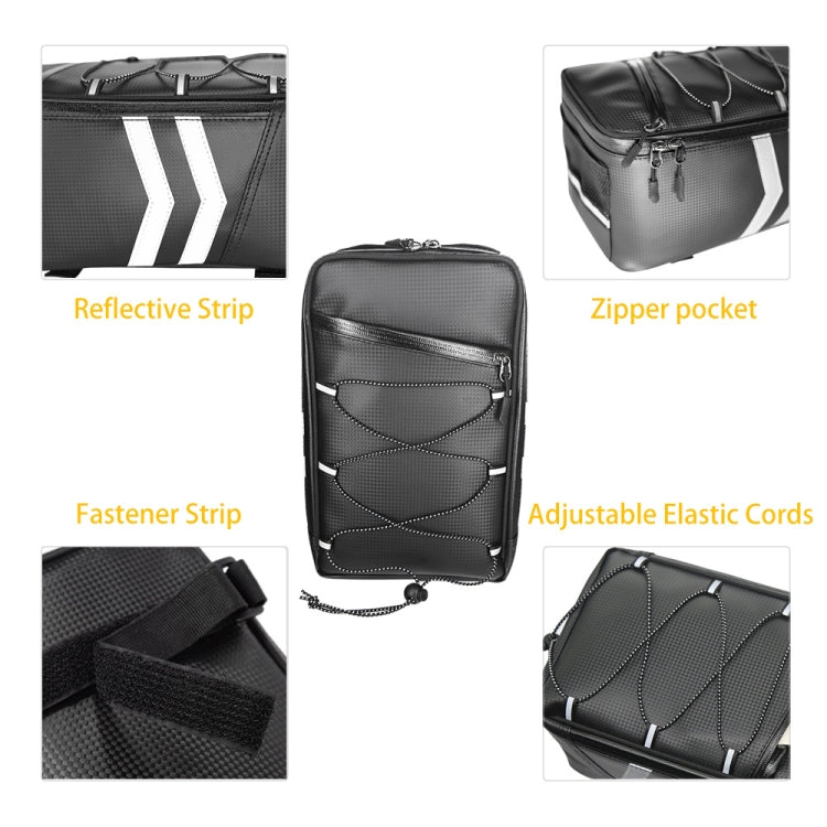 Motorcycle Water-resistant PU Leather Rack Rear Carrier Bag, Capacity: 9L with Rain Cover