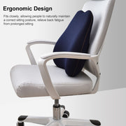 Office Memory Foam Cushion Lumbar Support Cushion(Navy Blue)