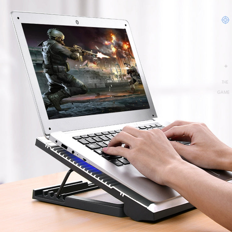 T10 Aluminum Alloy Multi Gear Adjustable Laptop Radiator(Silver)