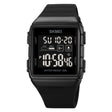 SKMEI 1960 Stainless Steel Buckle Silicone Strap Waterproof Electronic Watch(Black and Black Machine) - free shipping - PMC TechLife - Order now!
