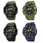 SKMEI 1965 Stainless Steel Buckle PU Strap Water-resistant Electronic Watch(Black)
