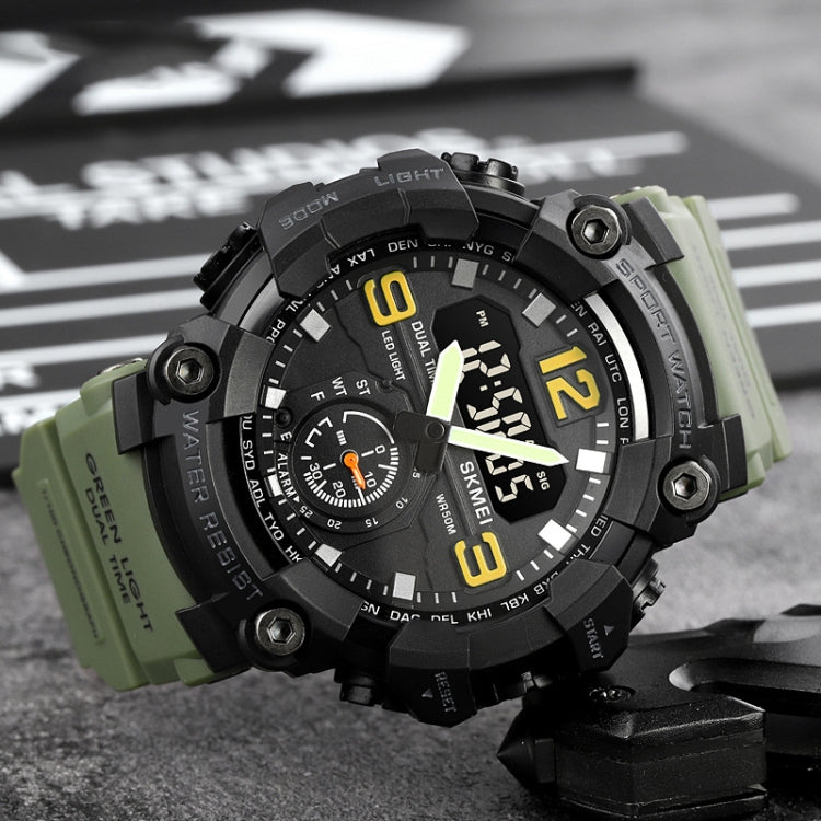 SKMEI 1965 Stainless Steel Buckle PU Strap Water-resistant Electronic Watch(Blue Camouflage)
