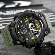 SKMEI 1965 Stainless Steel Buckle PU Strap Water-resistant Electronic Watch(Black)