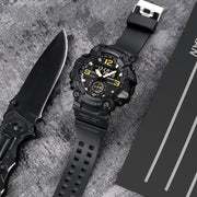 SKMEI 1965 Stainless Steel Buckle PU Strap Water-resistant Electronic Watch(Blue Camouflage)