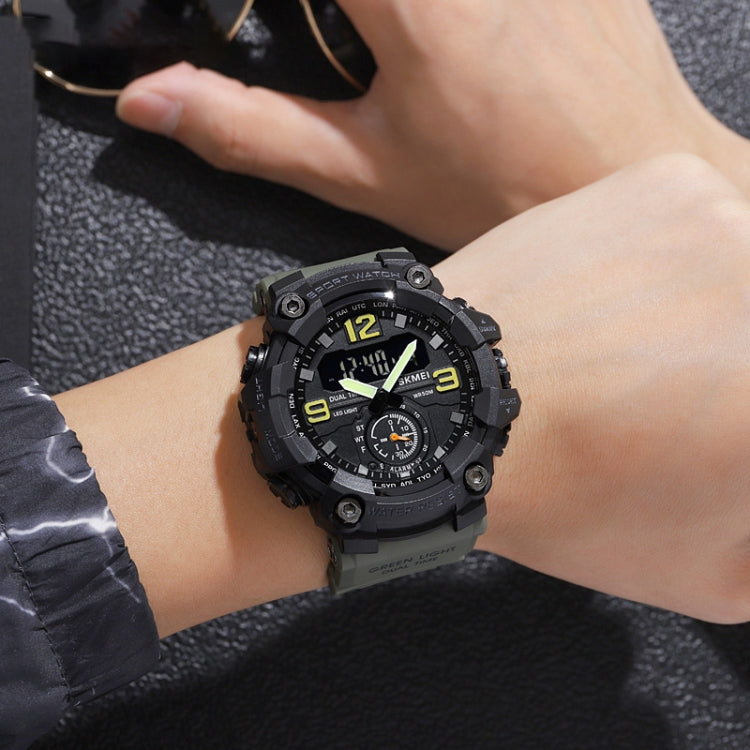SKMEI 1965 Stainless Steel Buckle PU Strap Water-resistant Electronic Watch(Black)