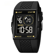 SKMEI 1967 Stainless Steel Buckle PU Strap Water-resistant Electronic Watch(Black Gold)