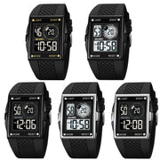 SKMEI 1967 Stainless Steel Buckle PU Strap Water-resistant Electronic Watch(Black and Black Machine)