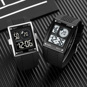 SKMEI 1967 Stainless Steel Buckle PU Strap Water-resistant Electronic Watch(Black and Black Machine)