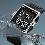 SKMEI 1967 Stainless Steel Buckle PU Strap Water-resistant Electronic Watch(Black and Black Machine)