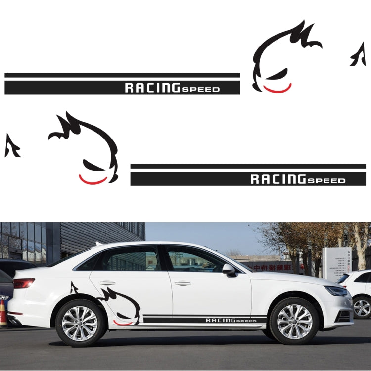 2 PCS/Set D-49 Evil Rabbit Pattern Car Modified Decorative Sticker(Black+Red)