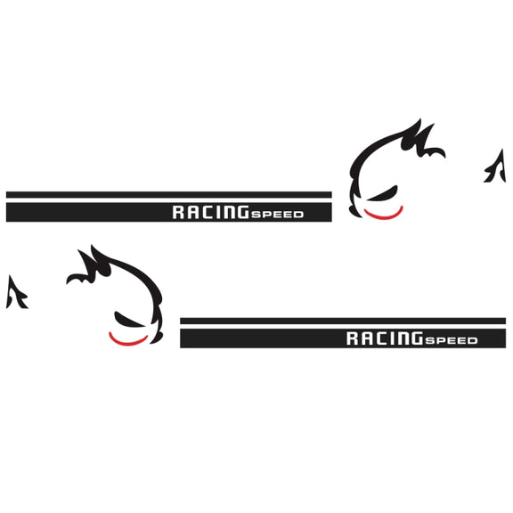 2 PCS/Set D-49 Evil Rabbit Pattern Car Modified Decorative Sticker(Black+Red)