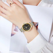 SKMEI 9272 Stainless Steel Buckle Strap Water-resistant Quartz Watch Man(Silver Shell Silver Surface)