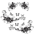 2 PCS/Set D-72 Butterfly Love Flower Pattern Car Modified Decorative Sticker(Black) - Decorative Sticker by PMC TechLife | Online Shopping South Africa | PMC TechLife | Buy Now Pay Later Mobicred