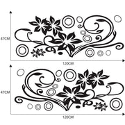 2 PCS/Set D-75 Flower Vine Pattern Car Modified Decorative Sticker(Black)