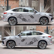 2 PCS/Set D-75 Flower Vine Pattern Car Modified Decorative Sticker(Black)
