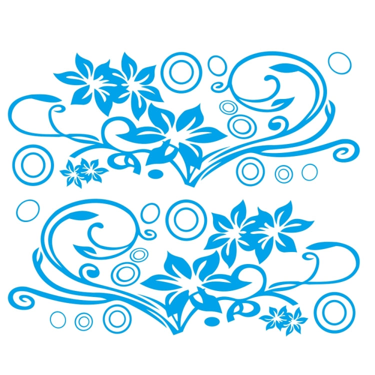 2 PCS/Set D-75 Flower Vine Pattern Car Modified Decorative Sticker(Blue)