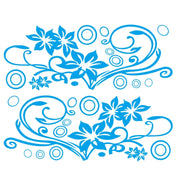 2 PCS/Set D-75 Flower Vine Pattern Car Modified Decorative Sticker(Blue)
