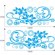 2 PCS/Set D-75 Flower Vine Pattern Car Modified Decorative Sticker(Blue)