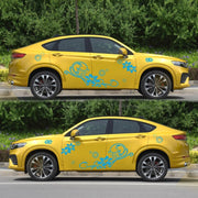 2 PCS/Set D-75 Flower Vine Pattern Car Modified Decorative Sticker(Blue)