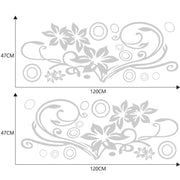 2 PCS/Set D-75 Flower Vine Pattern Car Modified Decorative Sticker(Light Grey)