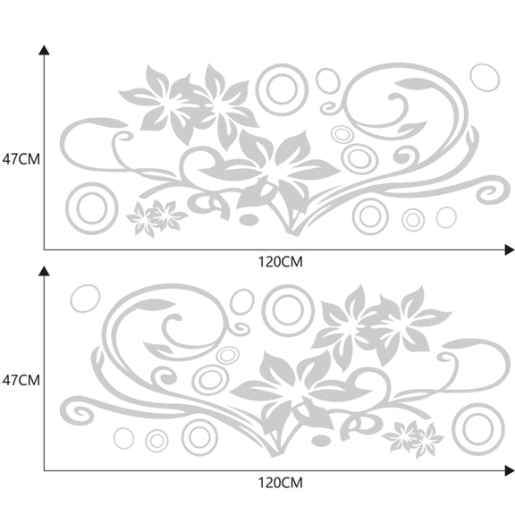 2 PCS/Set D-75 Flower Vine Pattern Car Modified Decorative Sticker(Light Grey)