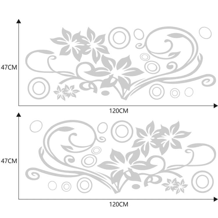 2 PCS/Set D-75 Flower Vine Pattern Car Modified Decorative Sticker(Light Grey)