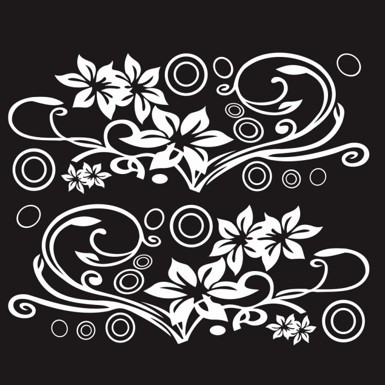 2 PCS/Set D-75 Flower Vine Pattern Car Modified Decorative Sticker(White)