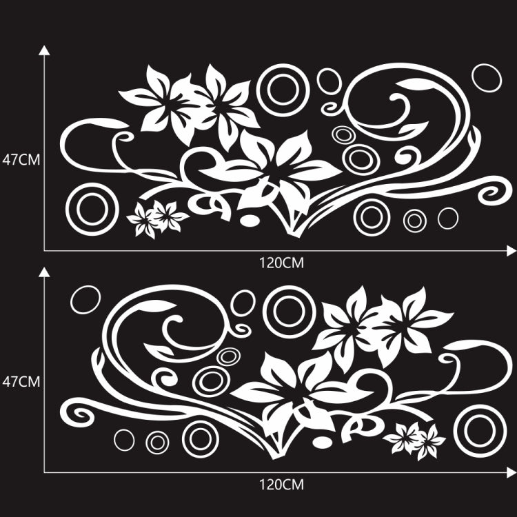 2 PCS/Set D-75 Flower Vine Pattern Car Modified Decorative Sticker(White)