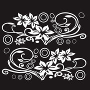 2 PCS/Set D-75 Flower Vine Pattern Car Modified Decorative Sticker(White)