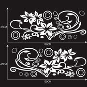 2 PCS/Set D-75 Flower Vine Pattern Car Modified Decorative Sticker(White)