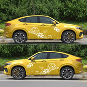 2 PCS/Set D-75 Flower Vine Pattern Car Modified Decorative Sticker(White)