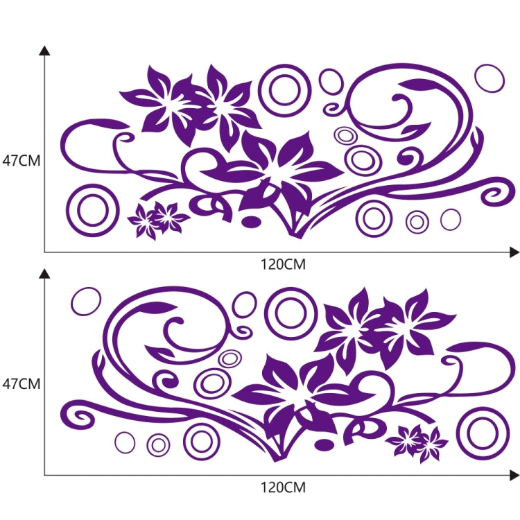 2 PCS/Set D-75 Flower Vine Pattern Car Modified Decorative Sticker(Purple)