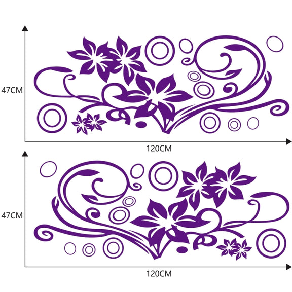 2 PCS/Set D-75 Flower Vine Pattern Car Modified Decorative Sticker(Purple)